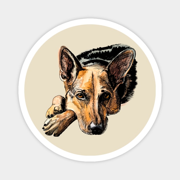 German shepherd Magnet by VicaVeresk